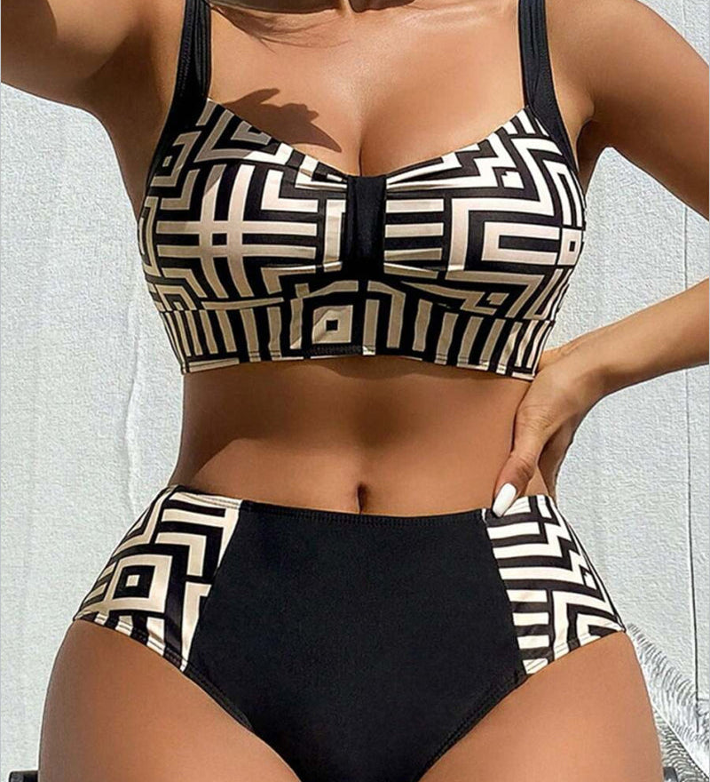 Elena | Bikini estampado elegante de dos piezas