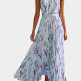 Vestido Floral sin Mangas con Cinturón