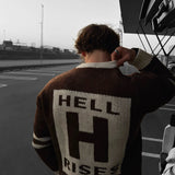 Jersey oversize de punto Letter – Marrón