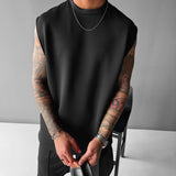 Camiseta oversize de tirantes en tejido técnico – Negro