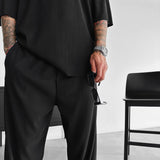 Pantalón de pana de corte holgado – Negro