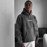 Sudadera oversize con capucha Damask – Antracita