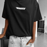Camiseta oversize Monarch – Negro y blanco