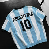 Camiseta oversize de punto Argentina – Azul bebé