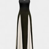Vestido Maxi Bicolor de Tirantes Finos