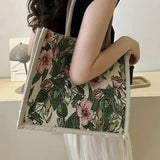 Bolsa de Yute con Estampado Floral