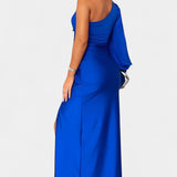 Vestido Asimétrico Drapado de un Hombro