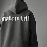 Sudadera oversize con capucha Made in Hell – Antracita