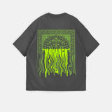 Camiseta oversize Monarch – Antracita y neón