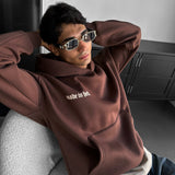 Sudadera oversize con capucha Made in Hell – Marrón