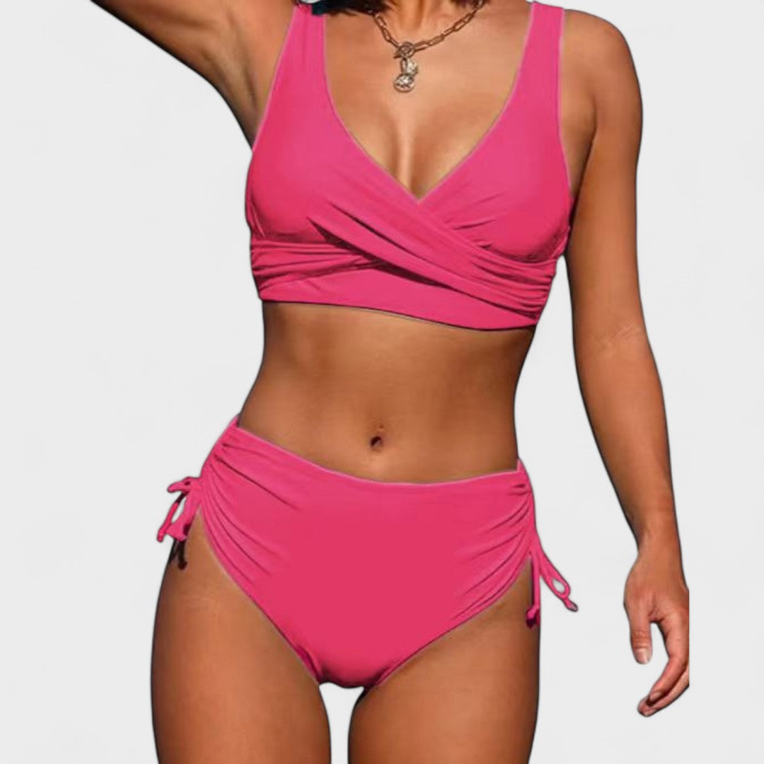 Helena | Bikini de cintura alta con top cruzado