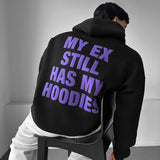 Sudadera oversize con capucha EX Part II – Negro y morado