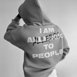 Sudadera oversize con capucha Allergic – Gris