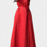 Vestido Suave sin Mangas con Lazo Ajustable