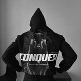 Sudadera oversize con capucha Conquer – Negro