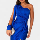 Vestido Asimétrico Drapado de un Hombro