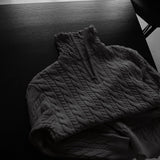 Jersey oversize de cuello trenzado con cremallera – Antracita
