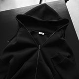 Sudadera básica oversize con capucha y cremallera – Negro