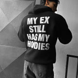 Sudadera oversize con capucha EX Part II – Negro y blanco