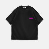 Camiseta oversize Statement – Negro y lila