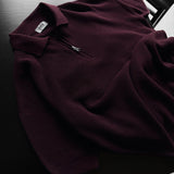 Polo oversize de punto con cremallera – Ciruela