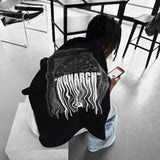 Camiseta oversize Monarch – Negro y blanco