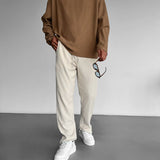 Pantalón de pana de corte holgado – Beige