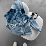 Sudadera oversize con capucha Souvenir – Denim lavado