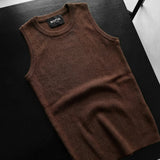 Camiseta de punto de tirantes y corte ajustado – Marrón oscuro
