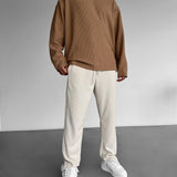 Pantalón de pana de corte holgado – Beige