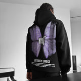 Sudadera oversize con capucha Butterfly Effect – Negro