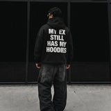 Sudadera oversize con capucha EX Part II – Negro y blanco