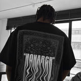 Camiseta oversize Monarch – Negro y blanco