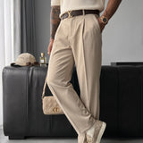 Pantalón de pinzas de corte holgado – Beige