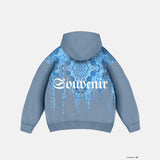 Sudadera oversize con capucha Souvenir – Denim lavado