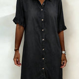 Vestido Camisero Denim con Volantes