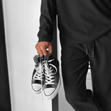 Pantalón de pana de corte holgado – Negro