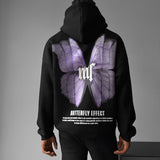 Sudadera oversize con capucha Butterfly Effect – Negro