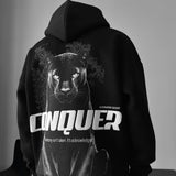 Sudadera oversize con capucha Conquer – Negro