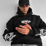 Sudadera oversize con capucha Mafia Tribal – Negro