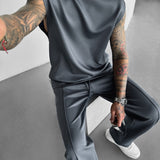 Pantalón de tejido técnico de corte holgado – Antracita
