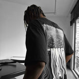 Camiseta oversize Monarch – Negro y blanco