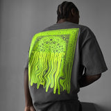 Camiseta oversize Monarch – Antracita y neón