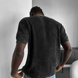 Camiseta oversize de punto efecto desgastado – Antracita