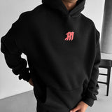 Sudadera oversize con capucha Mouse – Negro y rosa