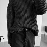Jersey oversize lavado de canalé – Negro
