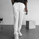 Pantalón de canalé de corte holgado – Blanco