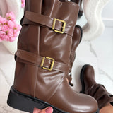 Botas Nova Buckle - Marrón