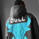 Sudadera oversize con capucha Bull – Gris tornado
