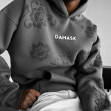 Sudadera oversize con capucha Damask – Antracita